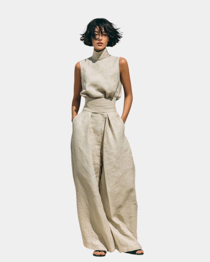 VERLAINE PARIS™| Ensemble débardeur et pantalon large minimaliste