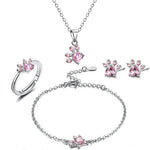 VERLAINE PARIS™ | Parure de bijoux 4 pièces avec patte et cœur en zirconia