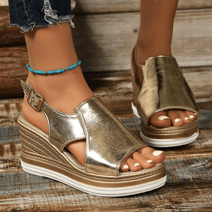 VERLAINE PARIS™- Sandales Stylées Métalliques