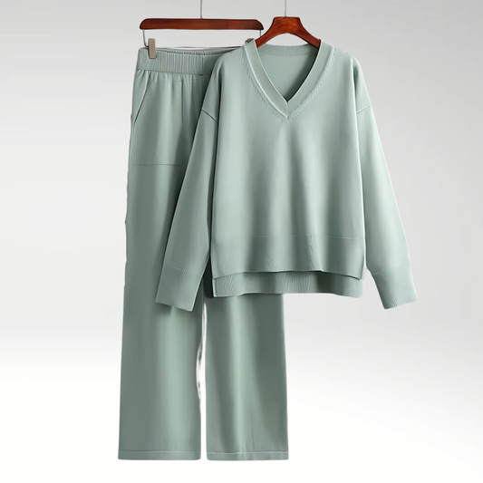 VERLAINE PARIS™| Ensemble deux pièces luxueux à col en V