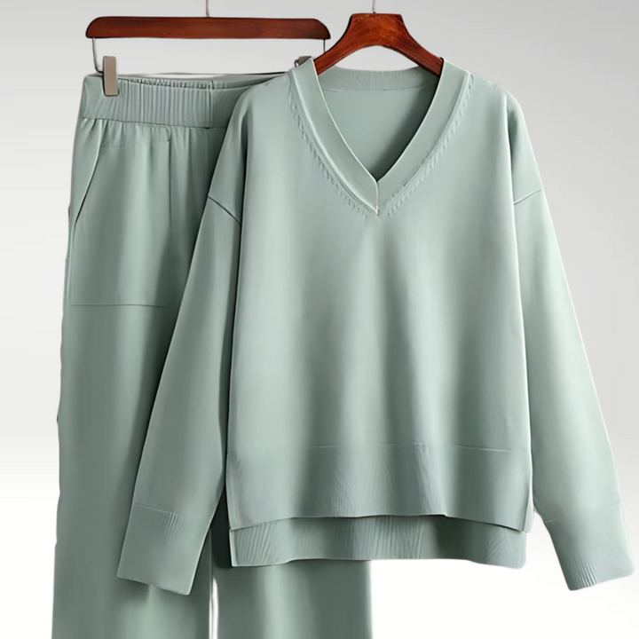VERLAINE PARIS™| Ensemble deux pièces luxueux à col en V