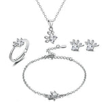 VERLAINE PARIS™ | Parure de bijoux 4 pièces avec patte et cœur en zirconia