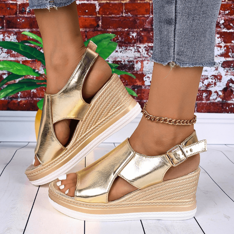 VERLAINE PARIS™- Sandales Stylées Métalliques