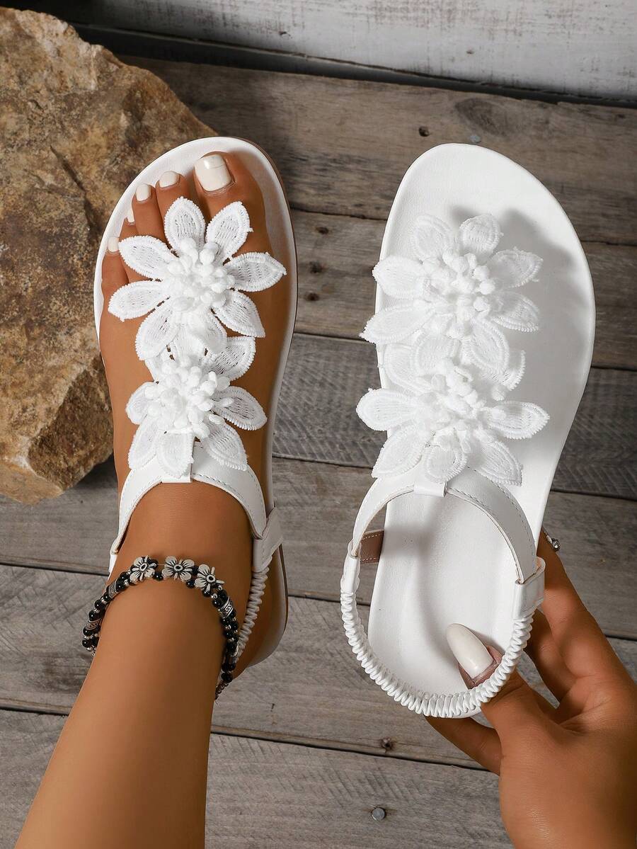 VERLAINE PARIS™ | Sandales Orthopédiques Fleurs Appliquées