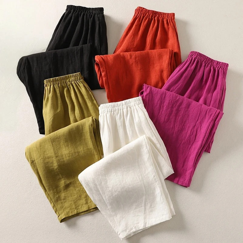 VERLAINE PARIS™ — Pantalon fluide en coton et lin