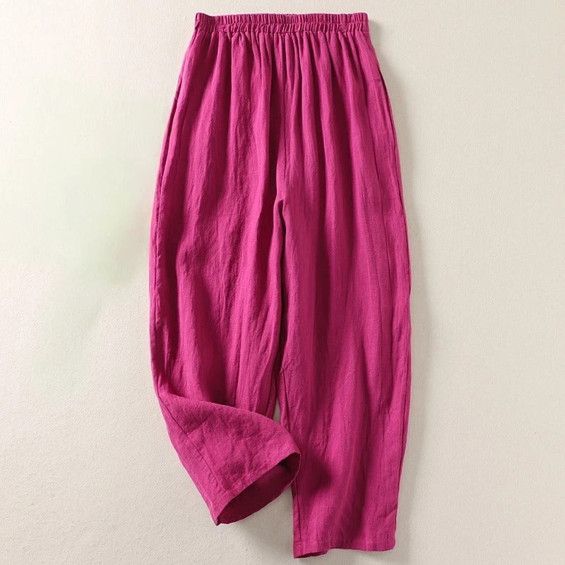 VERLAINE PARIS™ — Pantalon fluide en coton et lin