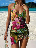 VERLAINE PARIS™– Tankini graphique fleuri avec short, effet ventre plat