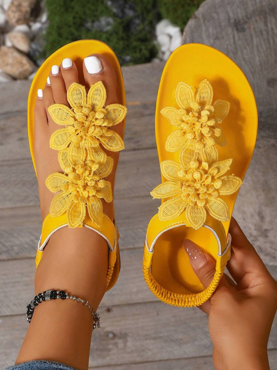 VERLAINE PARIS™ | Sandales Orthopédiques Fleurs Appliquées