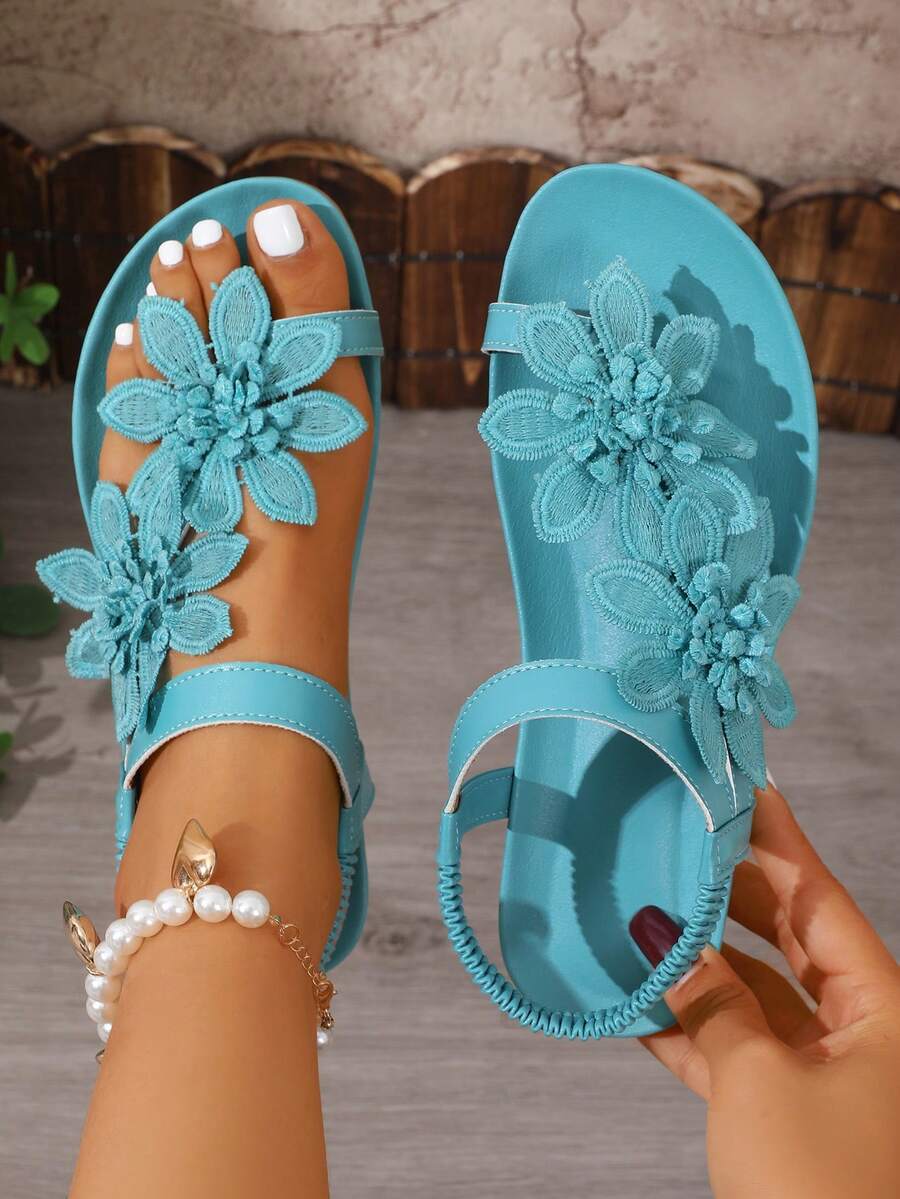 VERLAINE PARIS™ | Sandales Orthopédiques Fleurs Appliquées