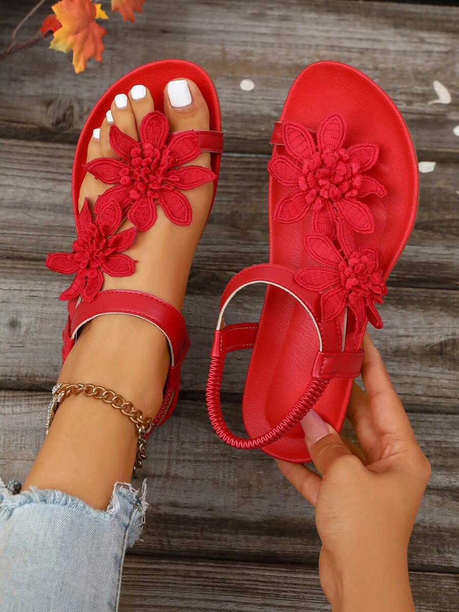 VERLAINE PARIS™ | Sandales Orthopédiques Fleurs Appliquées