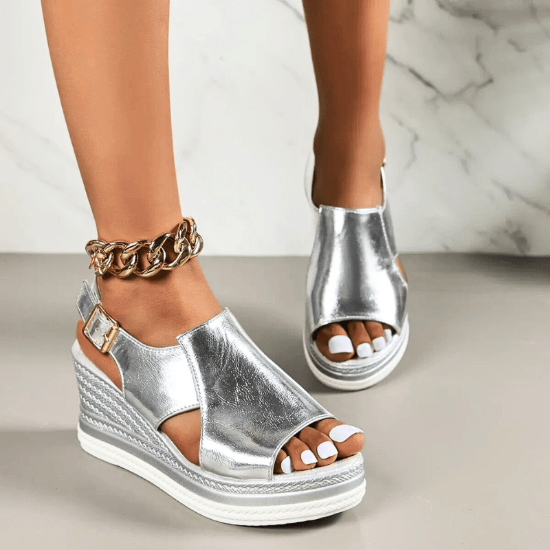 VERLAINE PARIS™- Sandales Stylées Métalliques