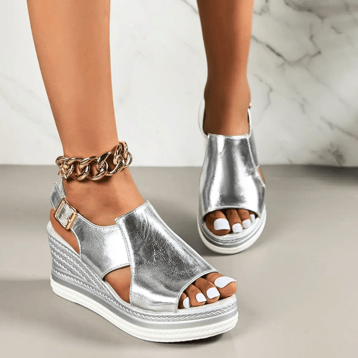 VERLAINE PARIS™- Sandales Stylées Métalliques
