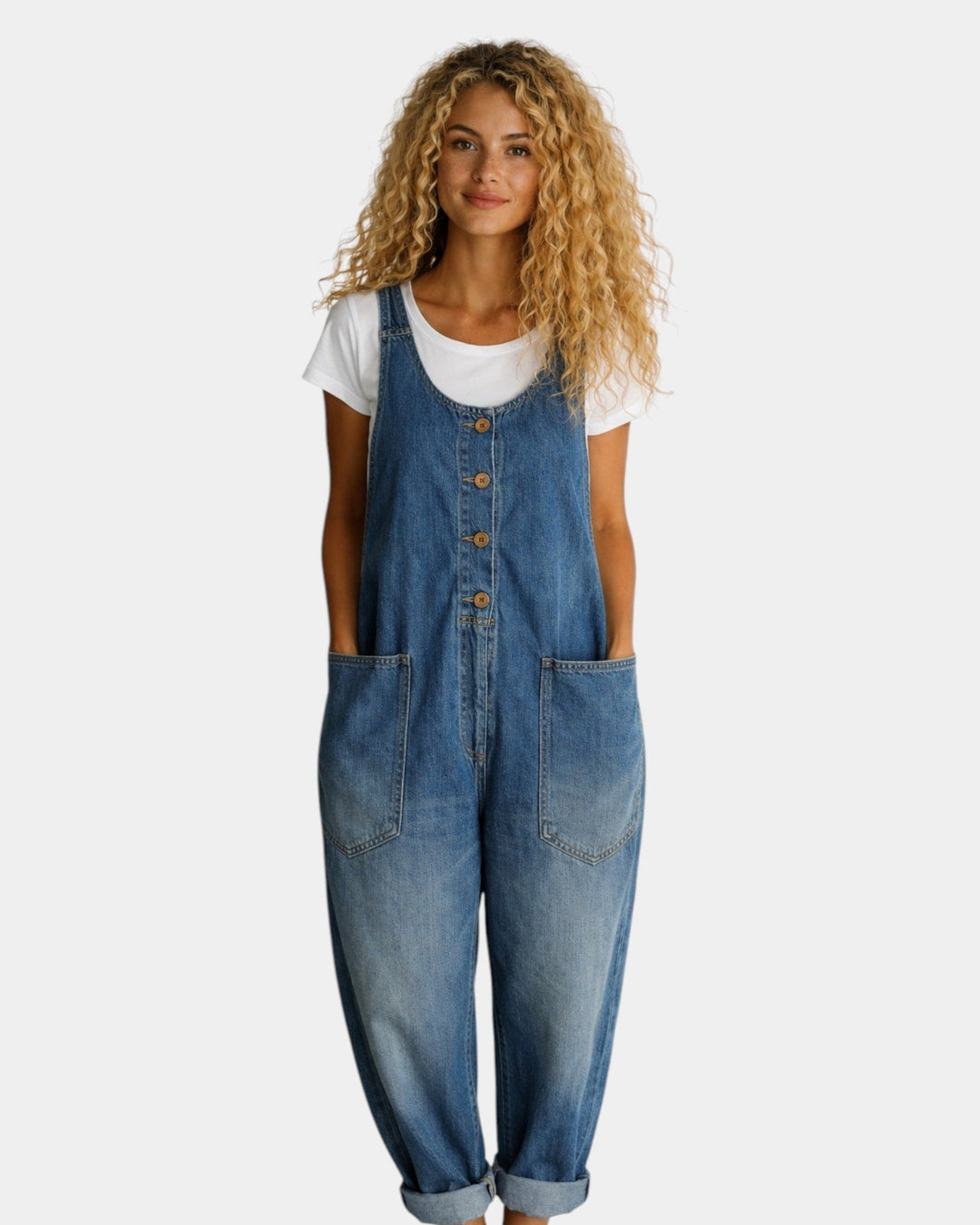 VERLAINE PARIS™|  Salopette en denim coton vintage lavé