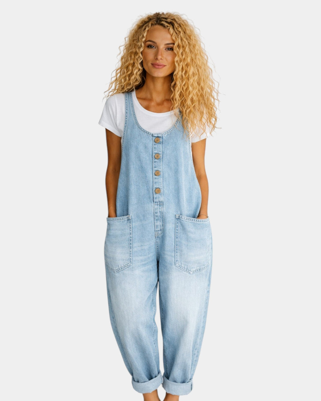 VERLAINE PARIS™|  Salopette en denim coton vintage lavé