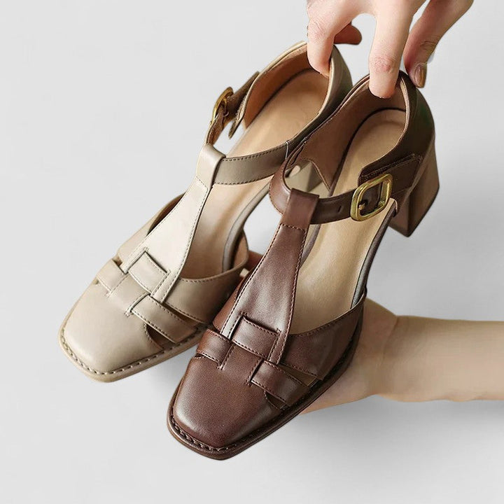 VERLAINE PARIS™– Talons blocs T-Strap orthopédiques