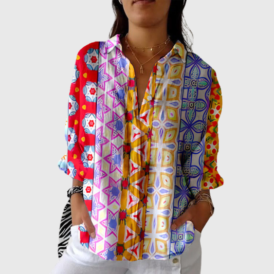 VERLAINE PARIS™ Blouse imprimée légère et colorée