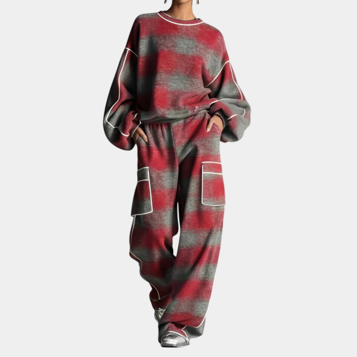 VERLAINE PARIS™| Ensemble Sweatshirt et Pantalon Color Block