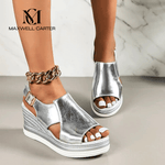 VERLAINE PARIS™- Sandales Stylées Métalliques