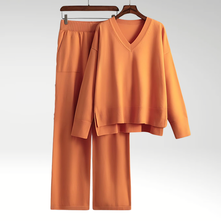 VERLAINE PARIS™| Ensemble deux pièces luxueux à col en V