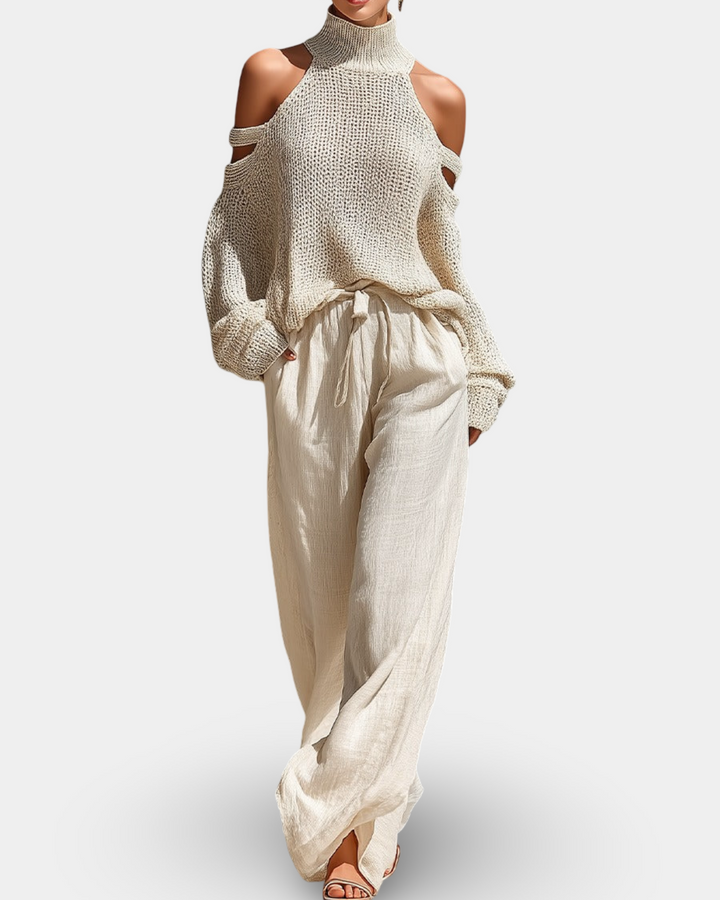 VERLAINE PARIS™| Ensemble à la mode en tricot et pantalon