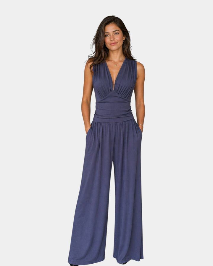 VERLAINE PARIS™| Combinaison sans manches à jambes larges chic