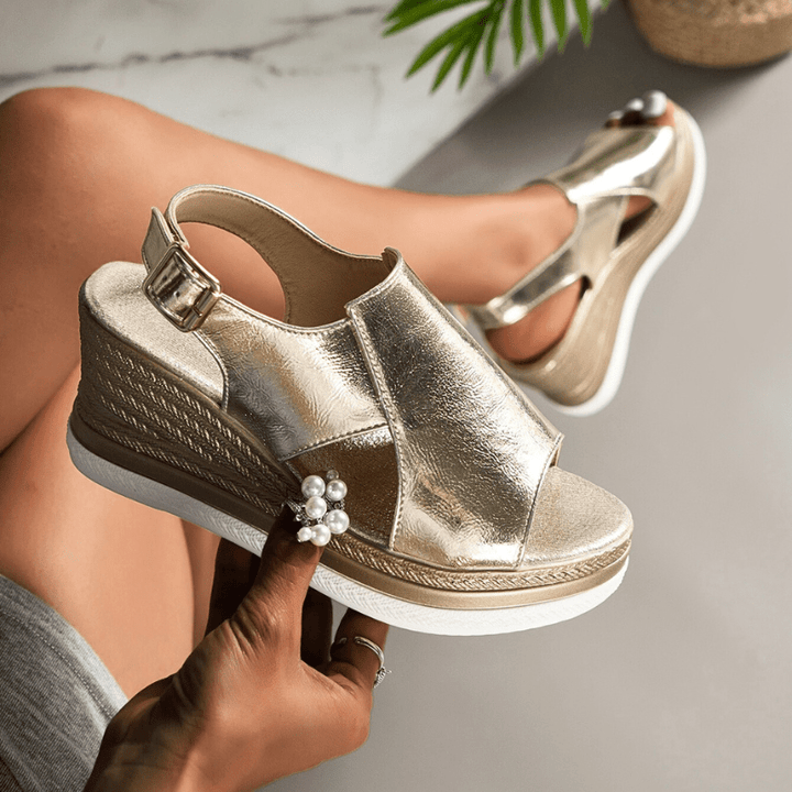 VERLAINE PARIS™- Sandales Stylées Métalliques