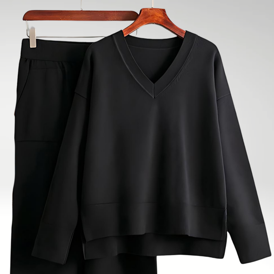 VERLAINE PARIS™| Ensemble deux pièces luxueux à col en V
