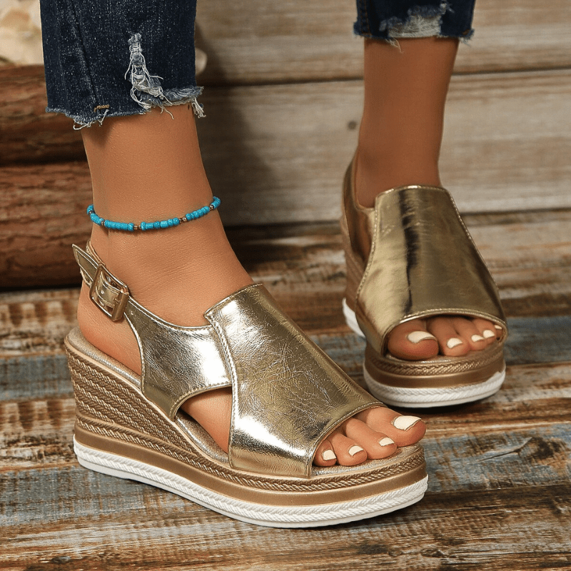 VERLAINE PARIS™- Sandales Stylées Métalliques