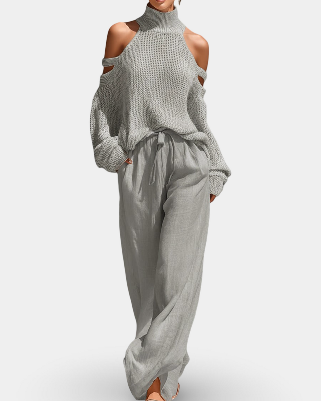 VERLAINE PARIS™| Ensemble à la mode en tricot et pantalon