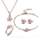 VERLAINE PARIS™ | Parure de bijoux 4 pièces avec patte et cœur en zirconia