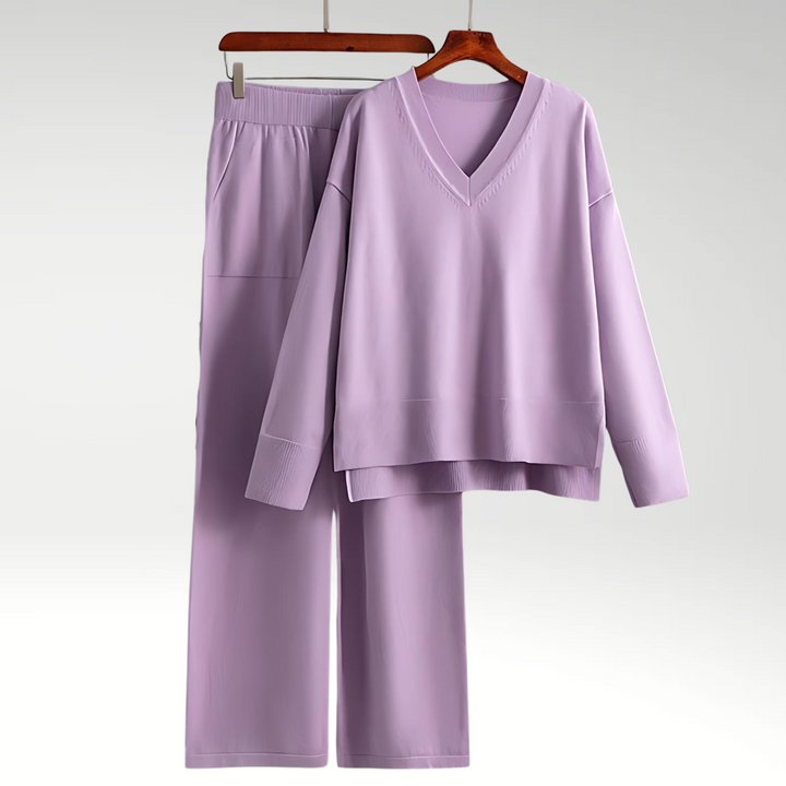 VERLAINE PARIS™| Ensemble deux pièces luxueux à col en V