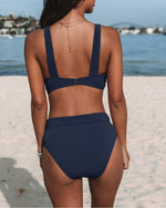 VERLAINE PARIS™- Maillot de bain uni à taille haute