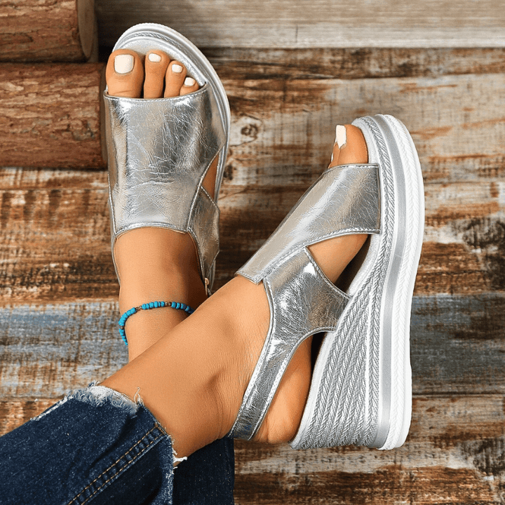 VERLAINE PARIS™- Sandales Stylées Métalliques