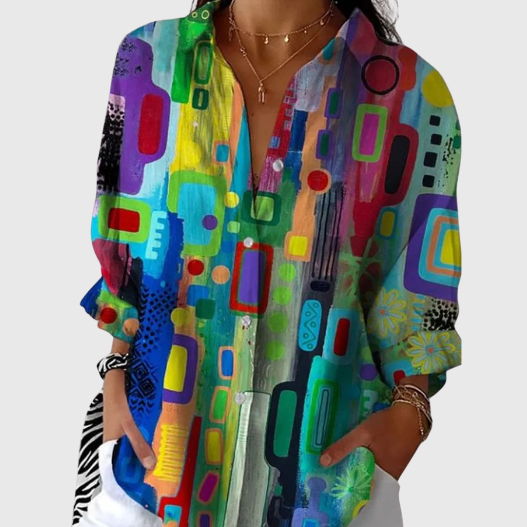 VERLAINE PARIS™ Blouse imprimée légère et colorée