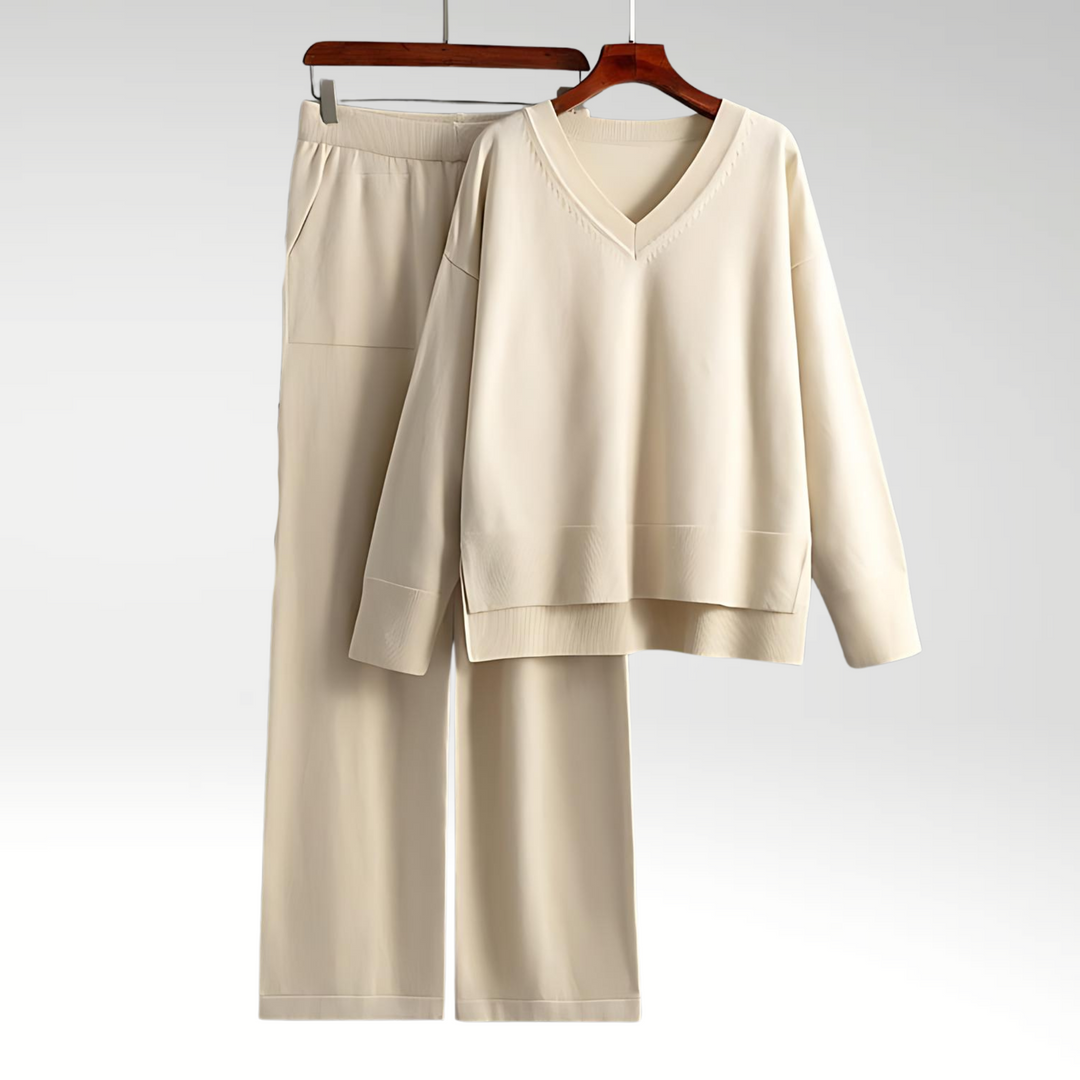 VERLAINE PARIS™| Ensemble deux pièces luxueux à col en V
