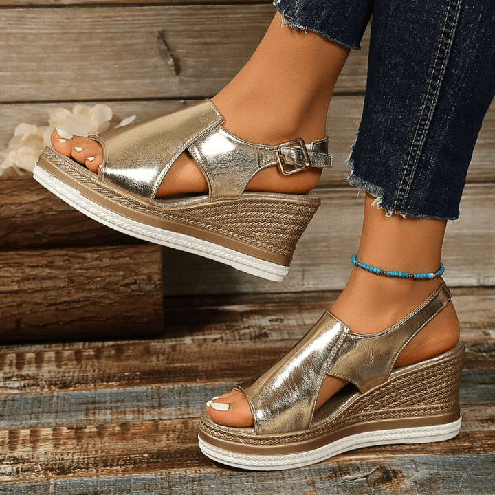 VERLAINE PARIS™- Sandales Stylées Métalliques