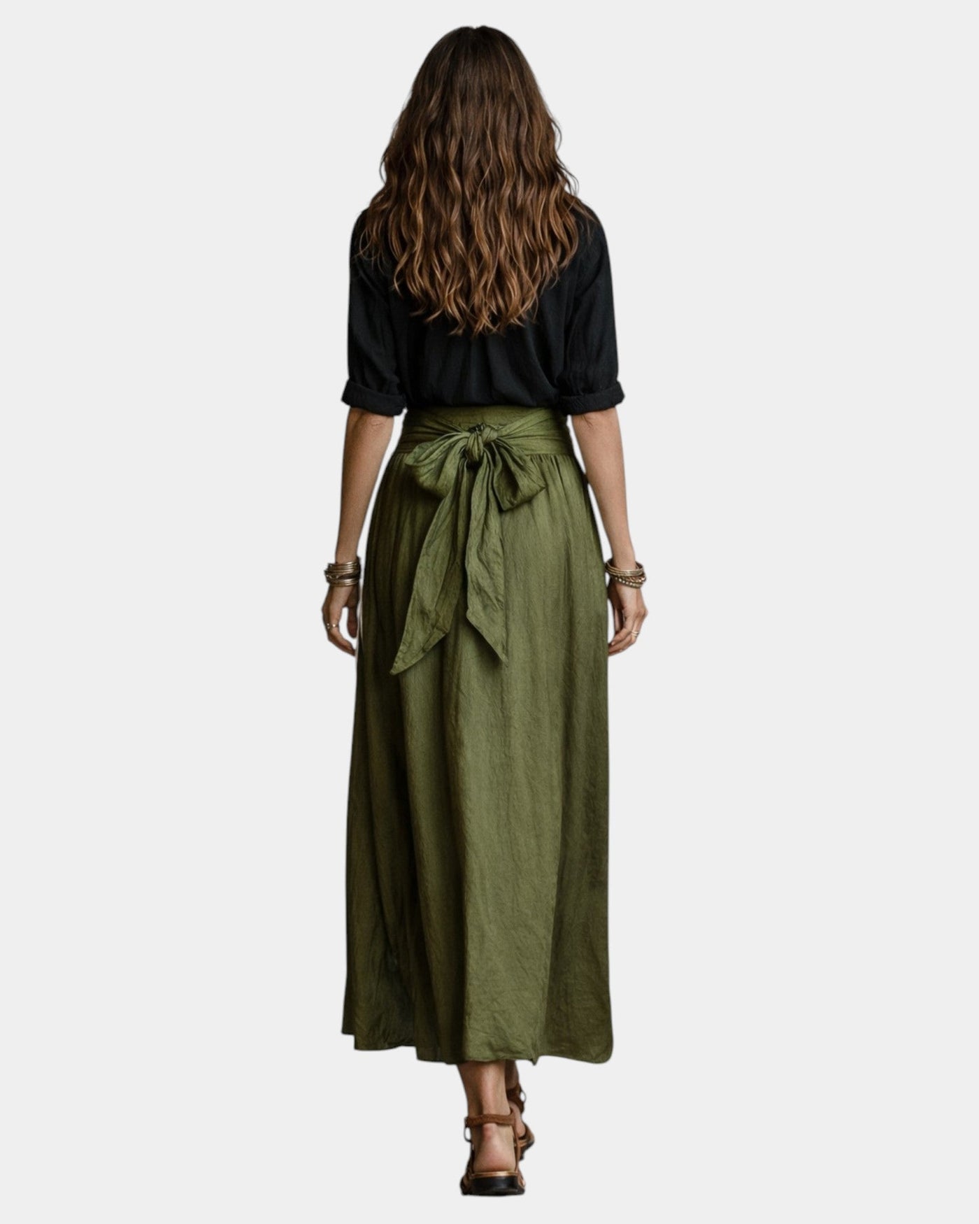 VERLAINE PARIS™| Jupe midi + chemise noire offerte