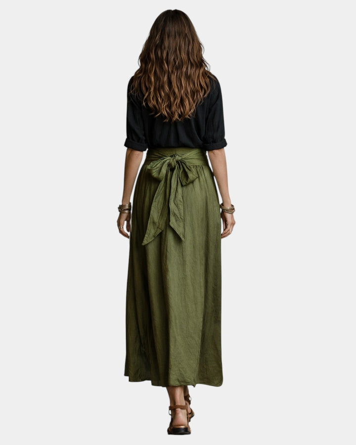 VERLAINE PARIS™| Jupe midi + chemise noire offerte