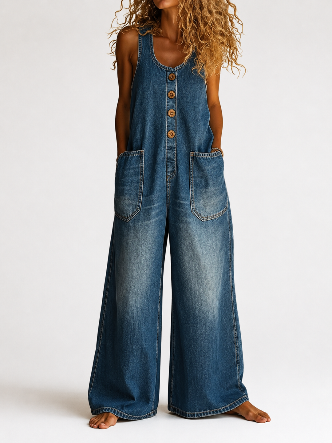 VERLAINE PARIS™ | Salopette en denim coton lavé vintage