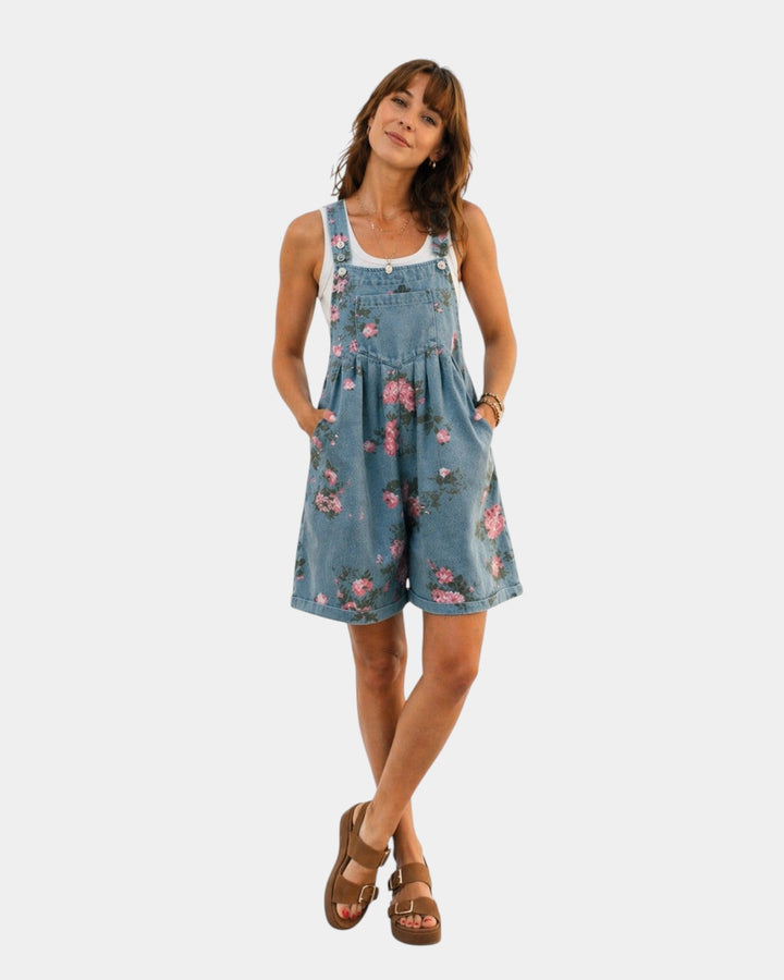 VERLAINE PARIS™| Salopette en jean fleurie