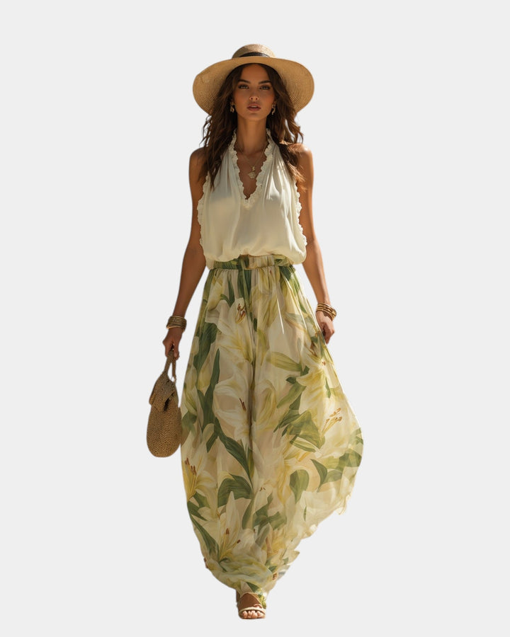 VERLAINE PARIS™ | Ensemble fluide élégant à imprimé floral