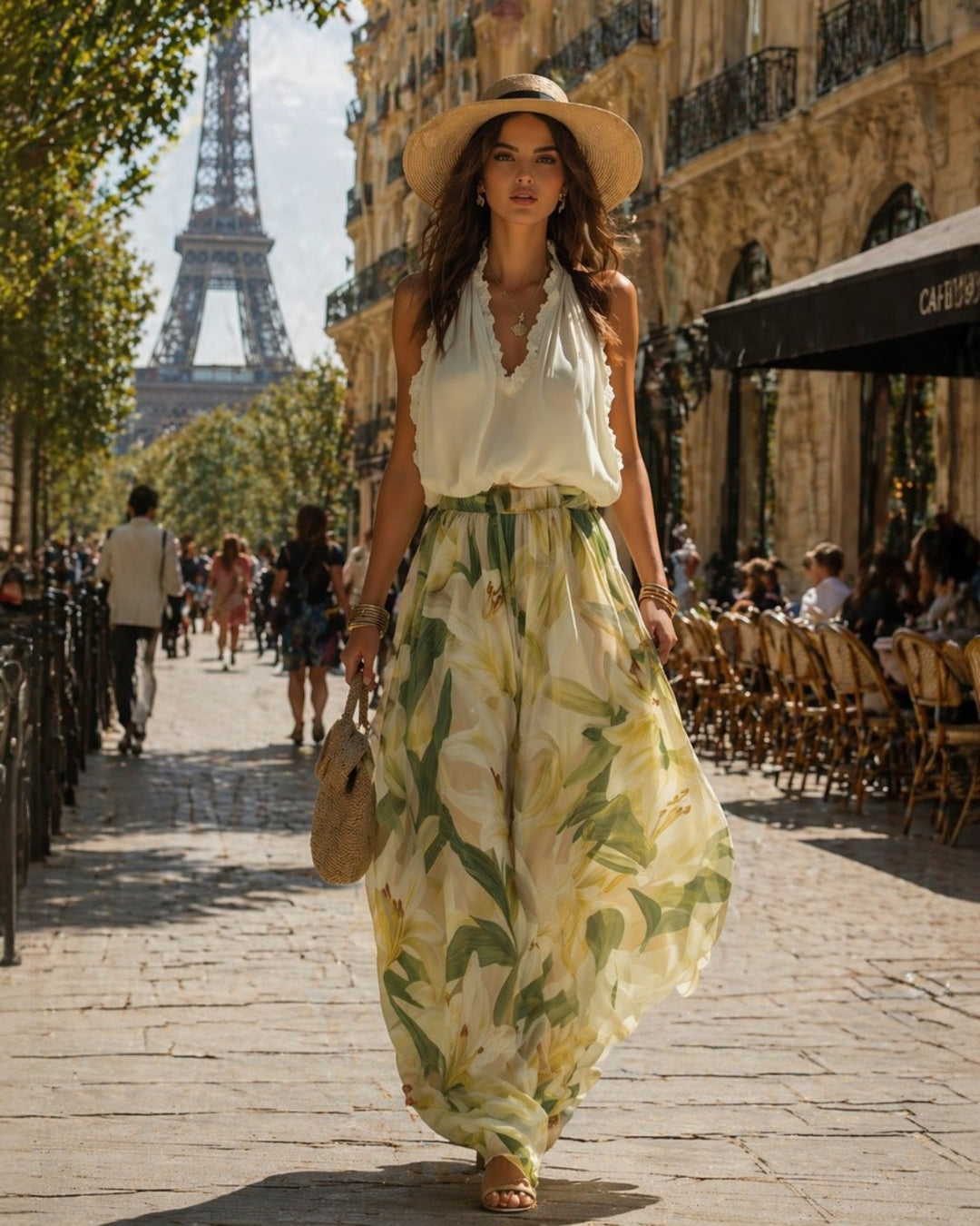 VERLAINE PARIS™ | Ensemble fluide élégant à imprimé floral