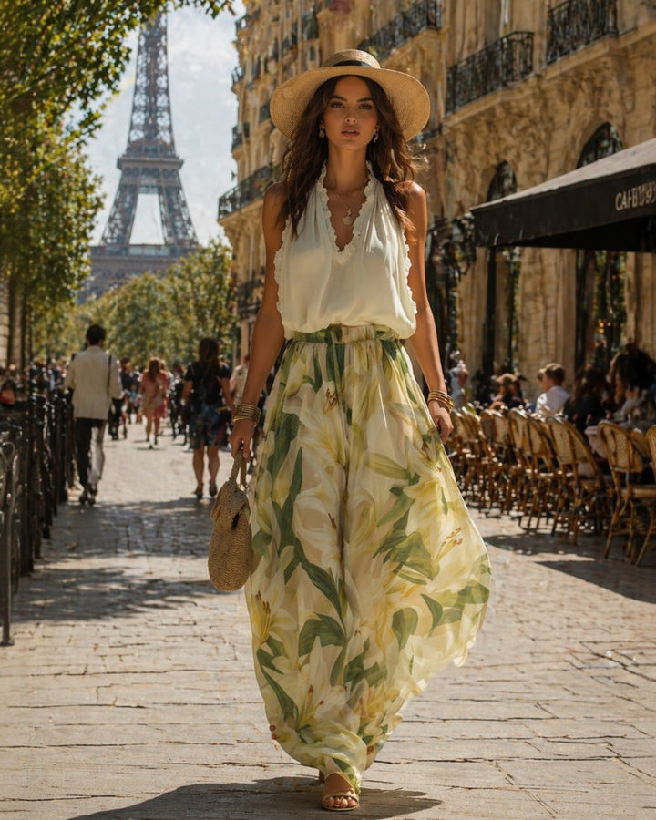 VERLAINE PARIS™ | Ensemble fluide élégant à imprimé floral