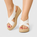 VERLAINE PARIS™- Sandales compensées croisées