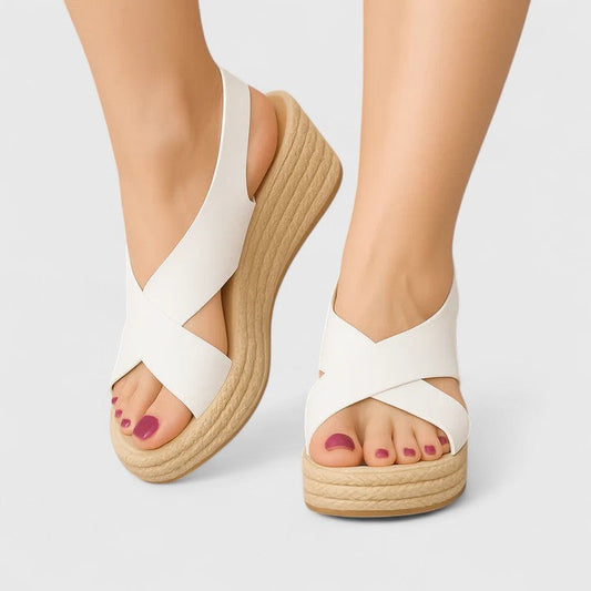 VERLAINE PARIS™- Sandales compensées croisées