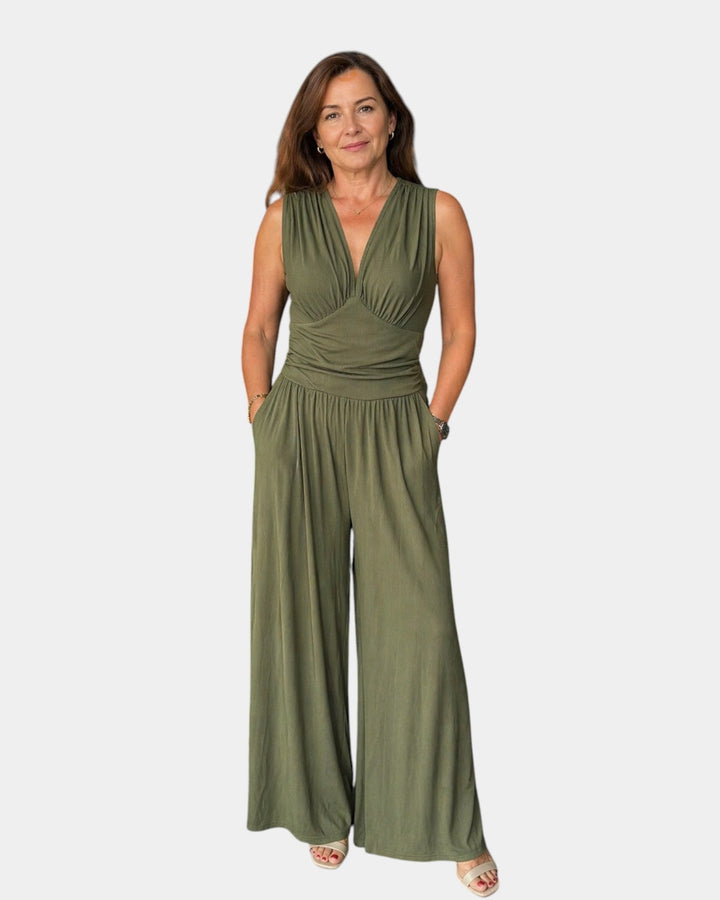 VERLAINE PARIS™| Combinaison sans manches à jambes larges chic