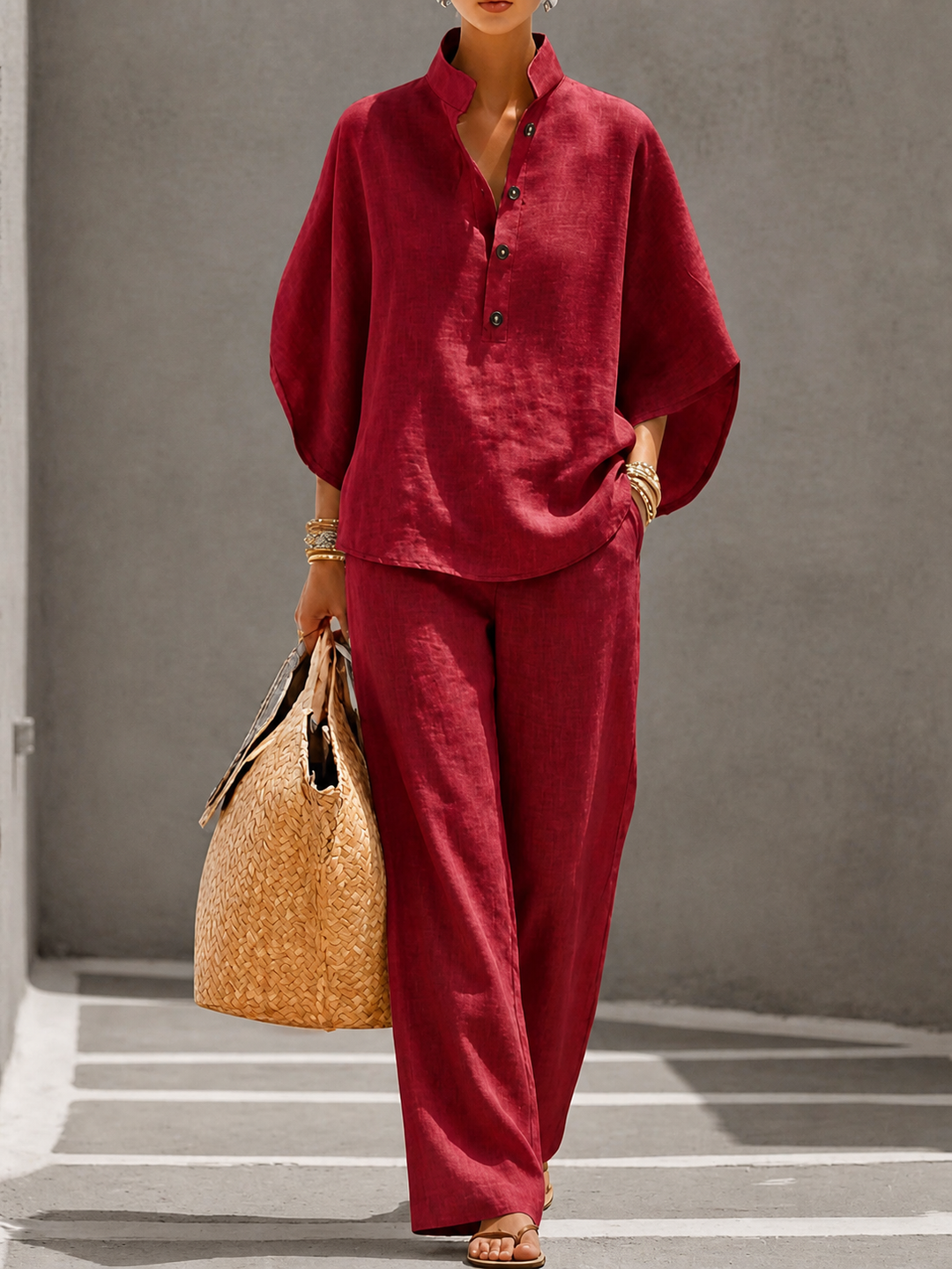 VERLAINE PARIS™| Ensemble Lin · Fluidité & Élégance Naturelle