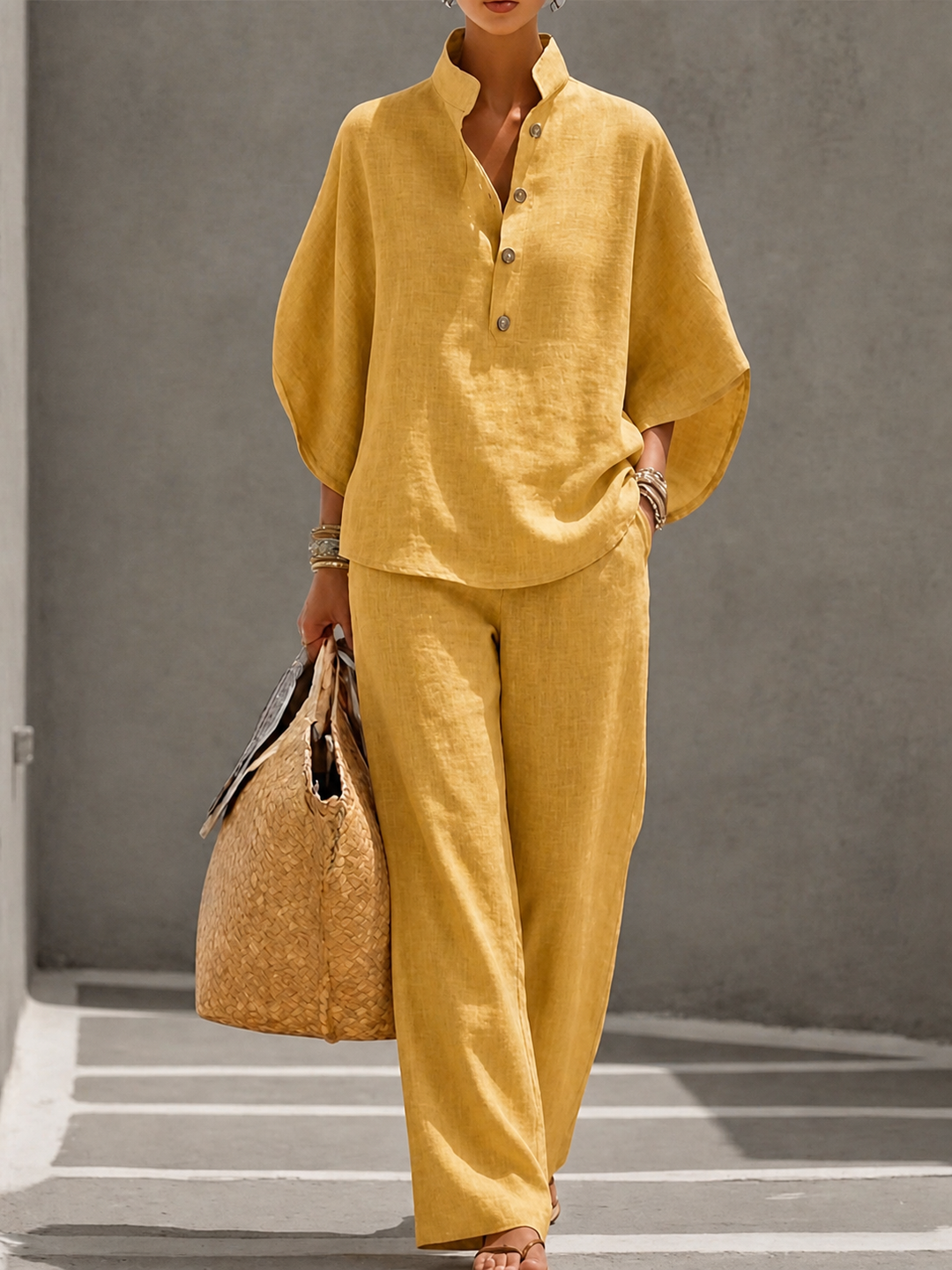 VERLAINE PARIS™| Ensemble Lin · Fluidité & Élégance Naturelle