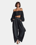 VERLAINE PARIS™| Ensemble à épaules dénudées avec pantalon large
