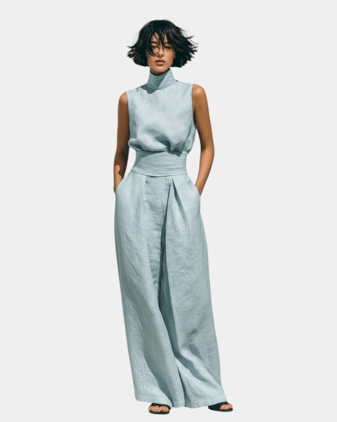 VERLAINE PARIS™| Ensemble débardeur et pantalon large minimaliste